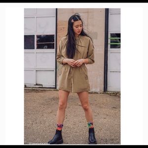 UO Dylan safari romper jumpsuit w zipper pocket